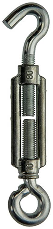 Mack 1008496 - 1 spændeøje + krog m10 x 80mm galvaniseret | 10 stk