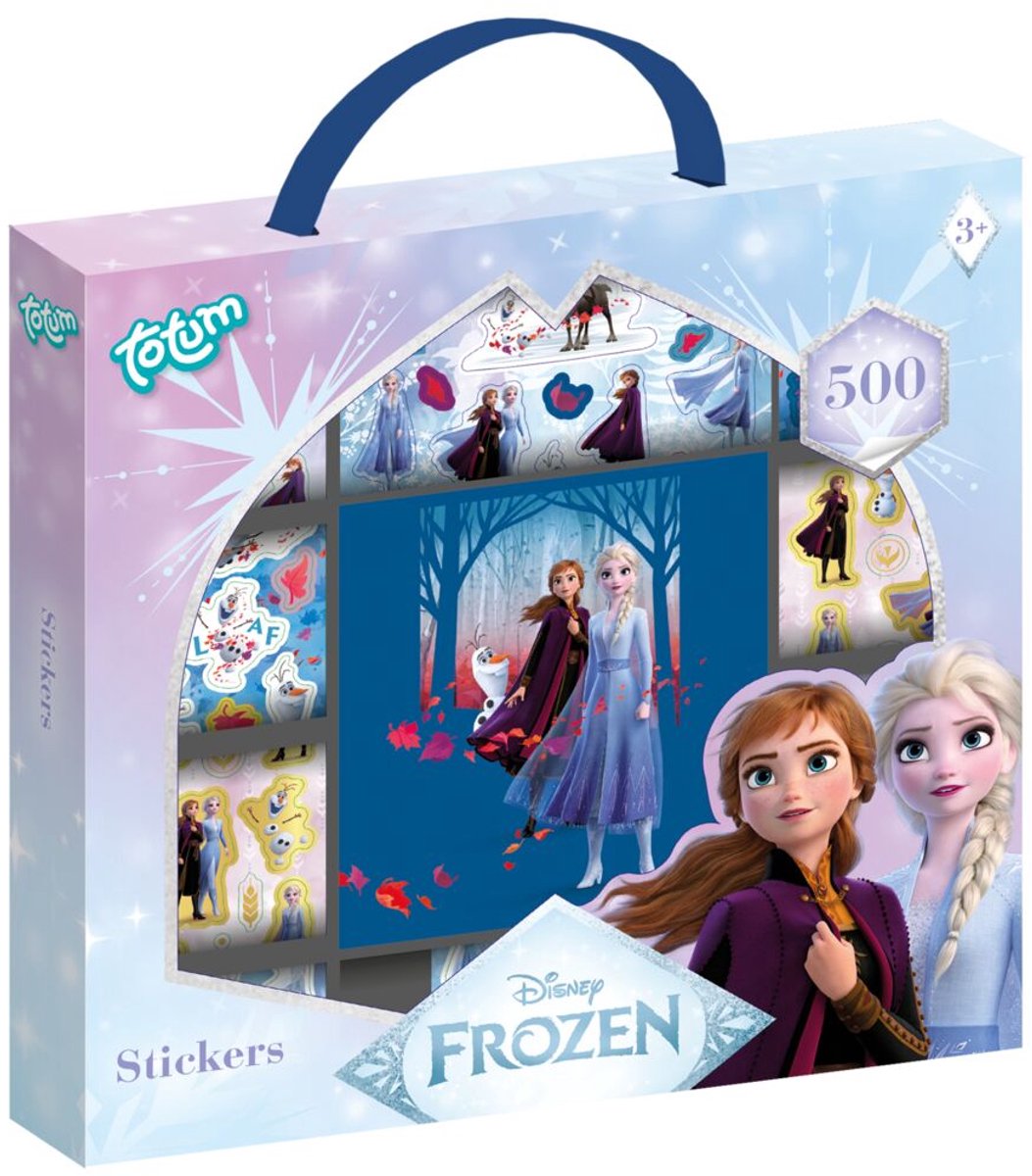 Totum Disney Frozen 12 ruller klistermærker med klistermærkebog 500 stykker med Anna og Elsa legetøj, håndværk til piger fra 3 år, alle aldre