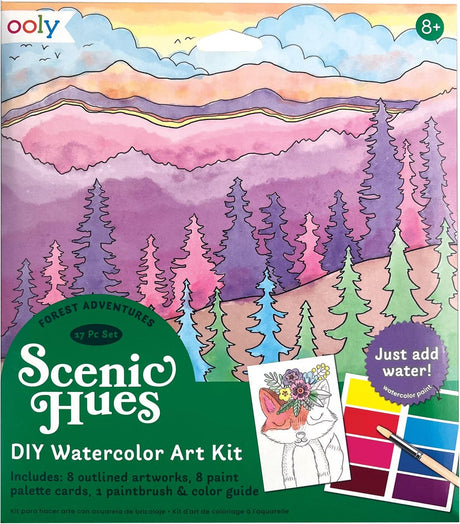 Ooly - naturskønne nuancer - d.i.y. watercolor art kit - forest adventure