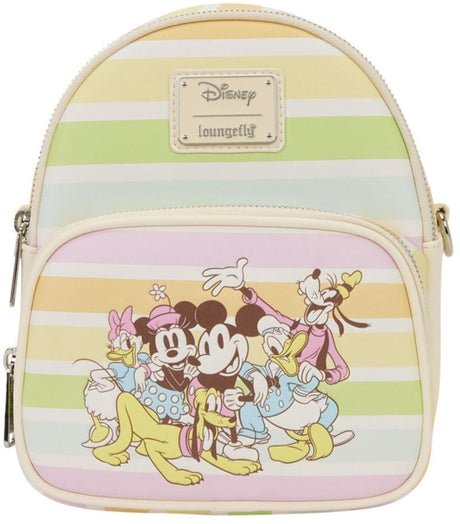 Loungefly disney by crossbody taske mickey and friends regnbuestriber tasker