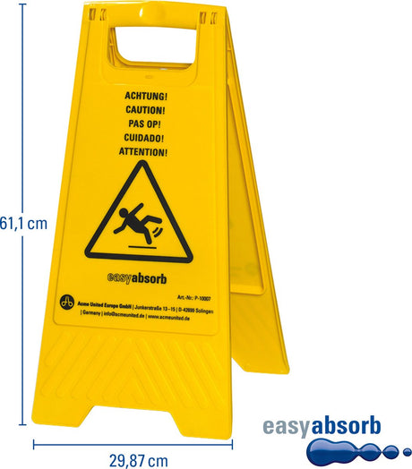 Westcott advarselsskilt - vådt gulv - let absorberende - tosidet - foldbar - ac-p10007