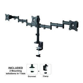 Neomounts Neomounts NM-D135D3BLACK Neomocts Triple Desk Mount, 3x 10-27, 24 kg, Tilt Drej roter,