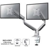 Neomounts Neomounts FPMA-D750DSILVER Flatskærm Monitor Desk Support med Gasfjeder, 2x 10-30, 9 kg,
