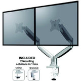 Neomounts Neomounts FPMA-D750DSILVER Flatskærm Monitor Desk Support med Gasfjeder, 2x 10-30, 9 kg,