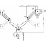 Neomounts Neomounts FPMA-D750DSILVER Flatskærm Monitor Desk Support med Gasfjeder, 2x 10-30, 9 kg,
