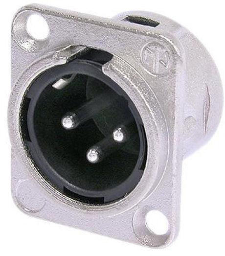 Neutrik nc3mdl1 xlr konnektorflangestik, kontakter lige antal ben: 3 sølv 1 stk.