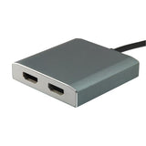 Udstyr 133464 USB Type C til 2x HDMI hunadapter, 2160p@30 Hz, USB3.1 Gen1, Grå