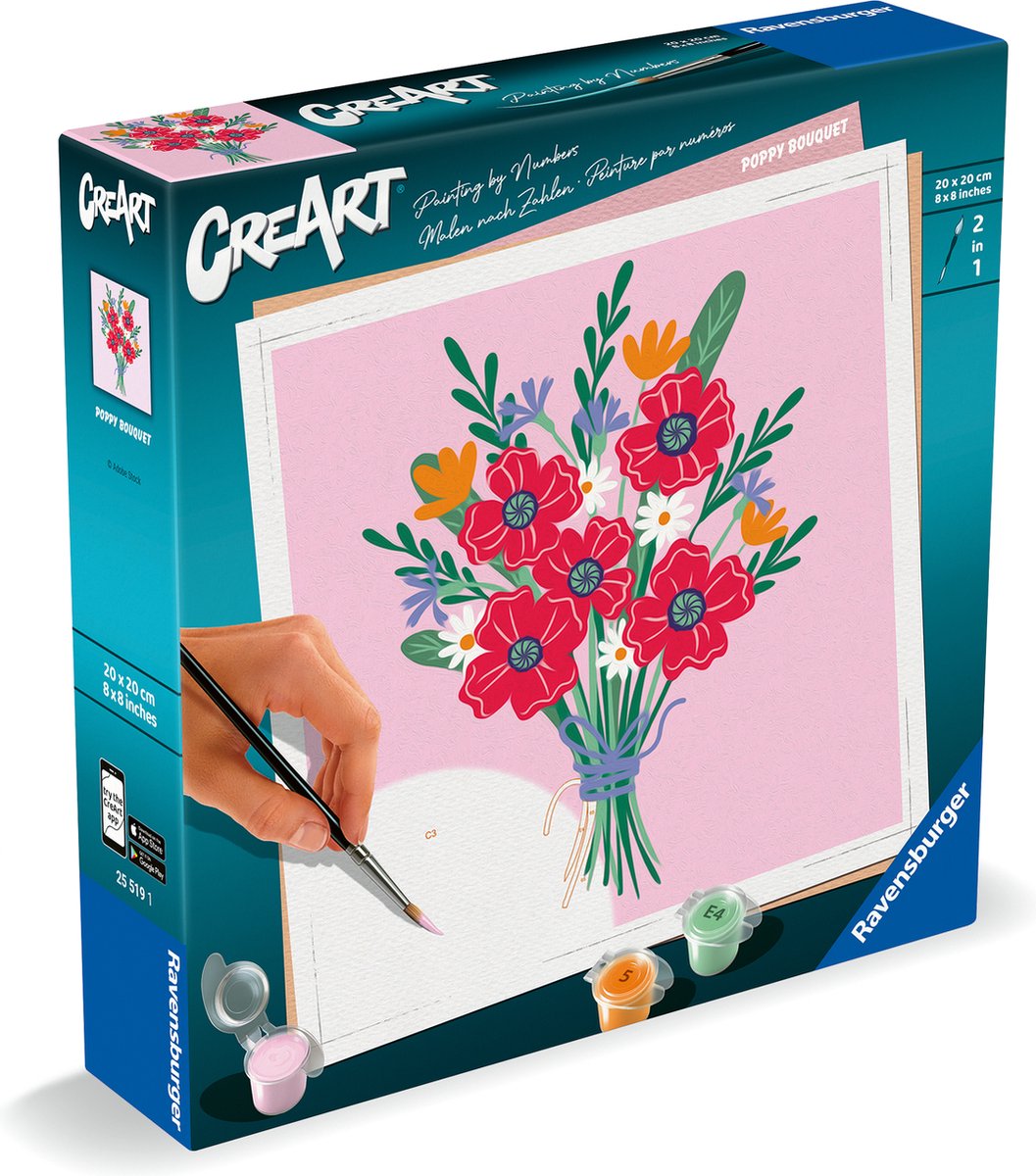 Ravensburger creart maling efter nummer - valmuebuket