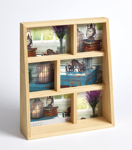 Walther rustic - fotolijst - fotoformaat 3x10x10 cm + 3x10x15 cm - natuur
