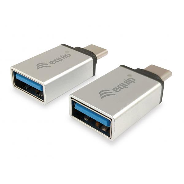 Udstyr 133473 USB adapter, USB type C -> USB type A, han hun, sølv