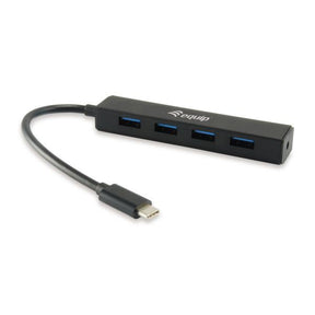 Udstyr 128954 4-ports USB-hub, USB 3.2 gen 1 type-c -> USB 3.2 gen 1 type-a, 5000 mbit s, sort