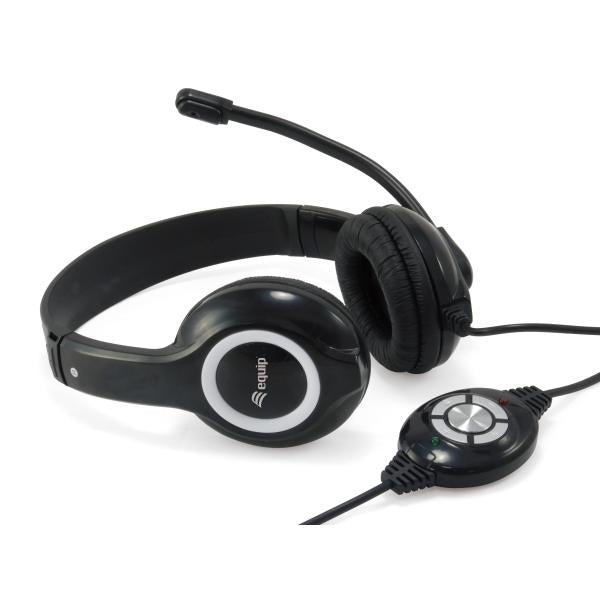 Udstyr 245301 gaming headset, USB, hovedbånd, binaural, digital, sort