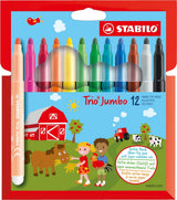 Stabilo trio jumbo - tusch - sæt med 12 stk