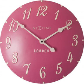 Nexttime ur 3084rz london arabic, ø34,5 cm, væg, pink hvid