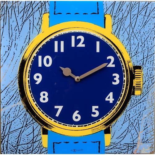 Nexttime ur 8157 watch one, 43x43,2 cm, væg, blågul