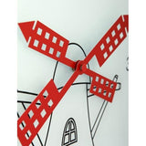 Næste gang ur 8807 windmil, ø30 cm, væg, hvid sort rød