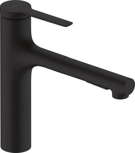 Hansgrohe zesis m33 - køkkenblandingsbatteri - etgrebsbetjening - 160 mm størrelse - udtræksspray - 2 strålefunktioner - mat sort