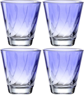 Leonardo twist drikkeglas 215ml blå - sæt 4