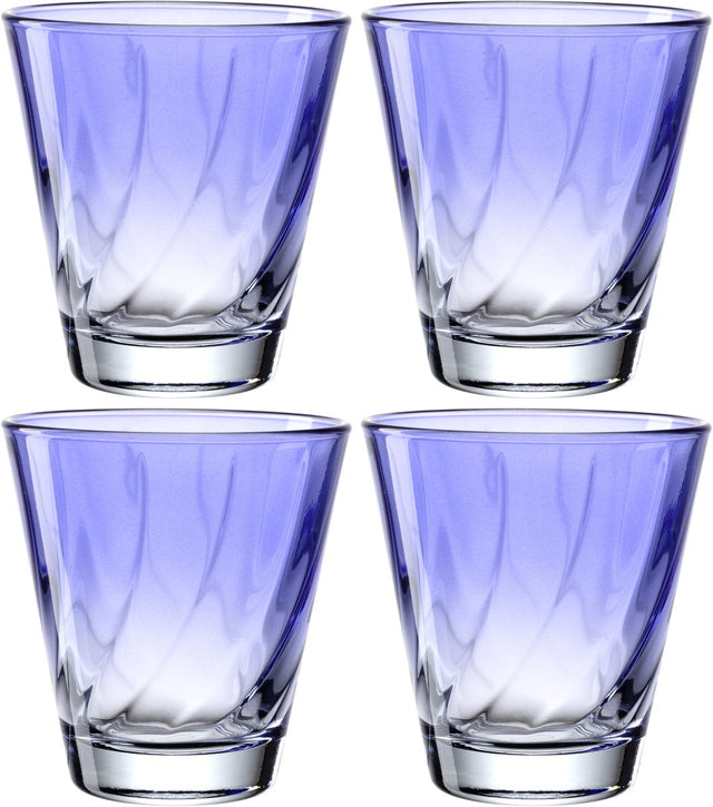 Leonardo twist drikkeglas 215ml blå - sæt 4