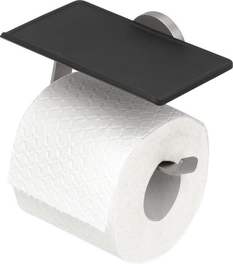 Tiger noon - toiletrulleholder med hylde - toiletrulleholder - uden boring - boring eller limning - børstet rustfrit stål
