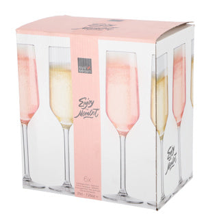 Royal Leerdam champagneglas sæt 6 stk 21 cl gennemsigtigt glas.