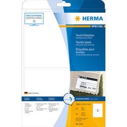 Herma specialnavn tekstil - acetatside - selvklæbende, limet klæbemiddel - hvid - 199,6 x 143,5 mm 40 etiketter