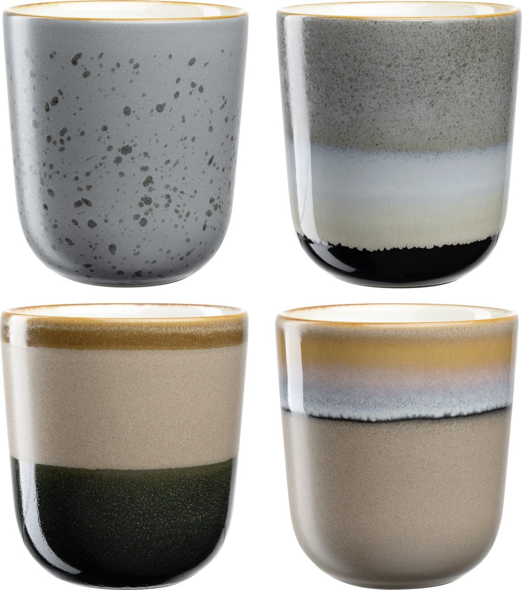 Leonardo roma kaffekrus 330ml - sæt med 4 assorterede