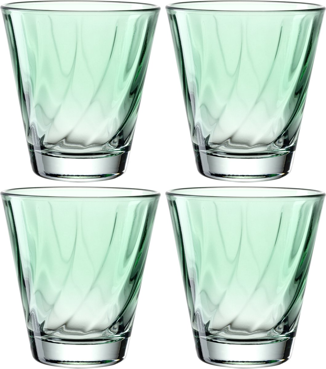 Leonardo twist drikkeglas 215ml grønt - sæt 4