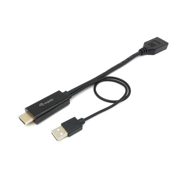 Udstyr 119039 hdmi til displayport adapter, 0,15 m, hdmi type a (standard) displayport, han, lige