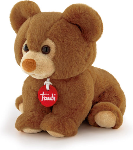 Trudi hvalp krammebamse 19 cm - højkvalitets plys krammebamse - bamse til drenge og piger - brun - 16x17x19 cm str. s