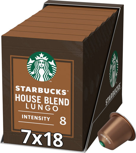Starbucks by Nespresso kapsler husblanding - 7 æsker x 18 kaffekapsler - værdipakke