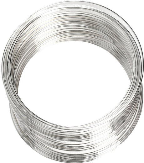 Creativ company memory wire, d 6 cm, tykkelse 0,8 mm, ca. 11,5 m, forsølvet, 1 stk