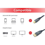 Udstyr 133426 usb-c til displayport-kabel, m m, 1.0m, 4k 60hz, abs shell