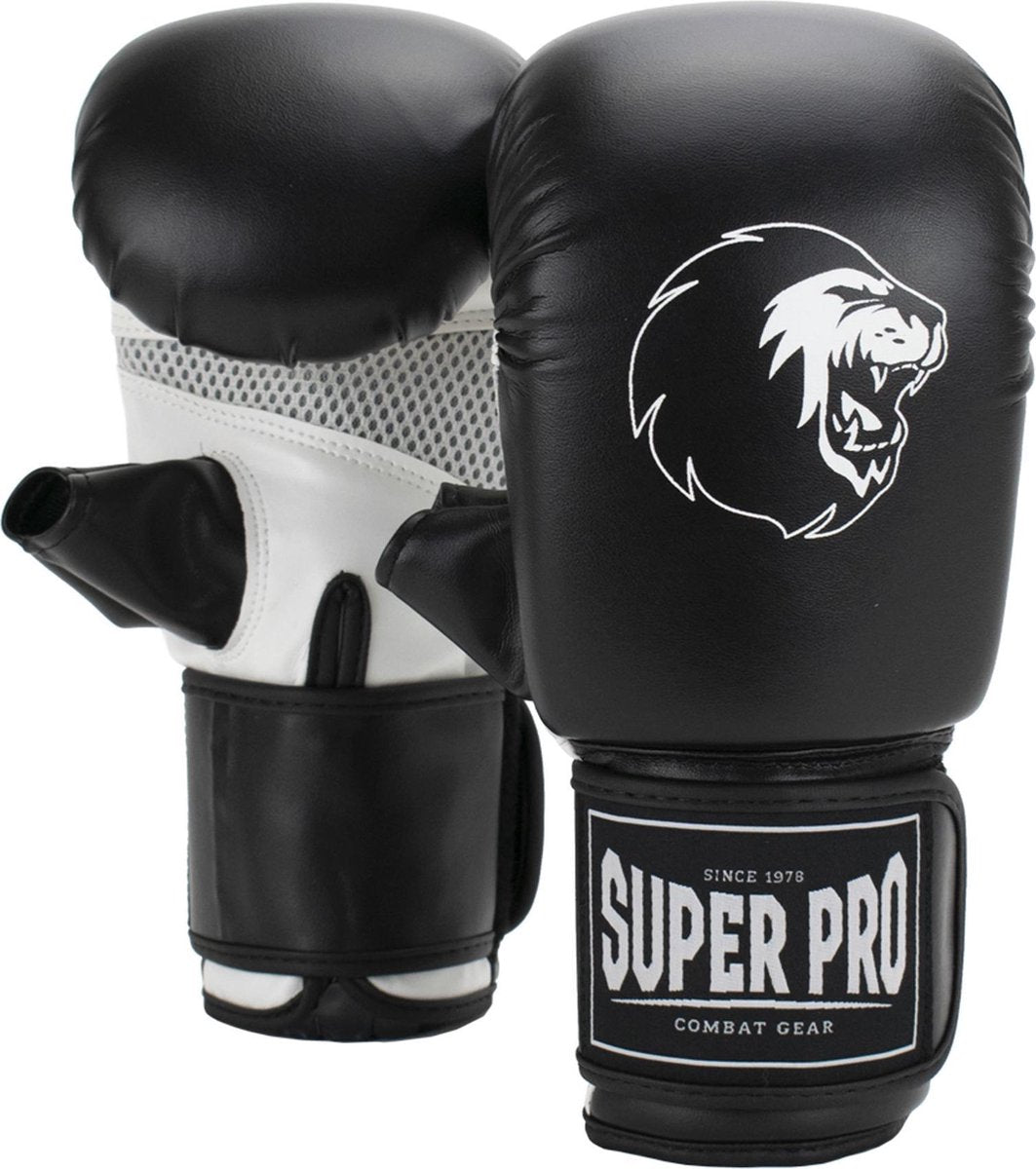 Super pro combat gear victor bokszakhandschoenen zwart wit large