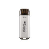 Transcend ts1tesd300s esd300s ekstern SSD, 1 TB, USB Type-C, 10 Gbps, 1050 950 MB s, sølv
