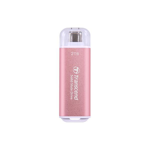 Transcend ts2tesd300p esd300 pink ekstern SSD, 2TB, USB Type-C 10Gbps, 1050 950 MB s maks.