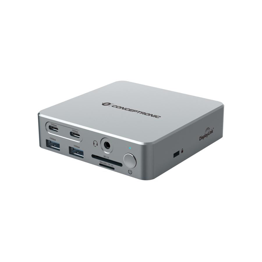 Conceptronic donn25g 15-i-1 display link usb 3.2 gen 2 dockingstation, type-c 10 gbps, usb-a x2