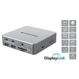 Conceptronic donn25g 15-i-1 display link usb 3.2 gen 2 dockingstation, type-c 10 gbps, usb-a x2