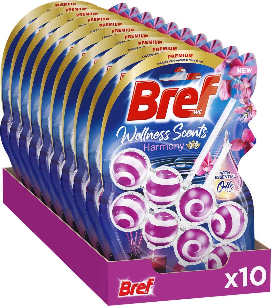 Bref - wellness-dufte - harmoni - toiletblok - afslappende duftoplevelse - værdipakke - 10 x 2 stk.