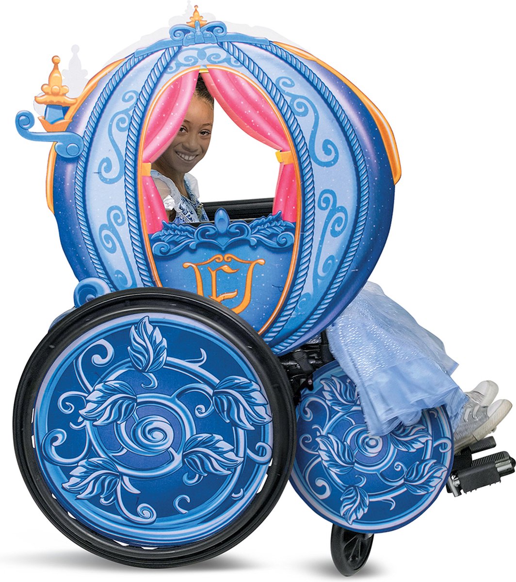 Disguise disney princess - askepot, disney prinsessevogn adaptivt kørestolsbetræk, størrelse one size, piger