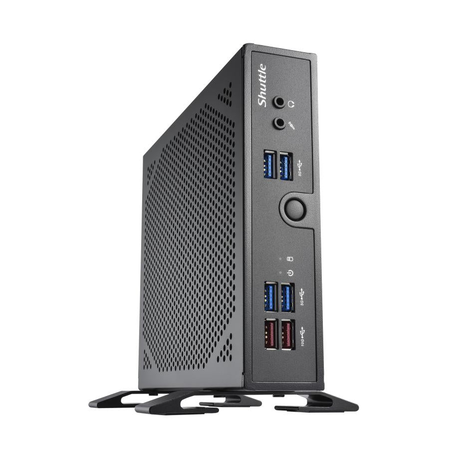 Shuttle ds50u xpc slim barebone pc, intel celeron 7305, ddr5, 2,5gbit + 1gbit, blæserløs, 24 7, 90 w
