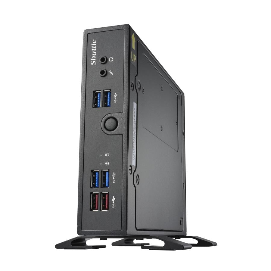Shuttle ds50u xpc slim barebone pc, intel celeron 7305, ddr5, 2,5gbit + 1gbit, blæserløs, 24 7, 90 w