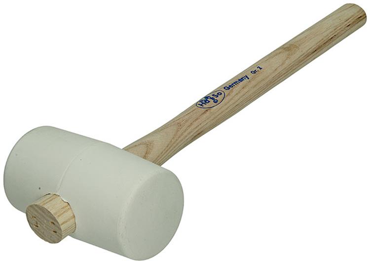 1011132 - hvid gummihammer, askegreb nr. 2 113x65mm 520gr | 3 stk