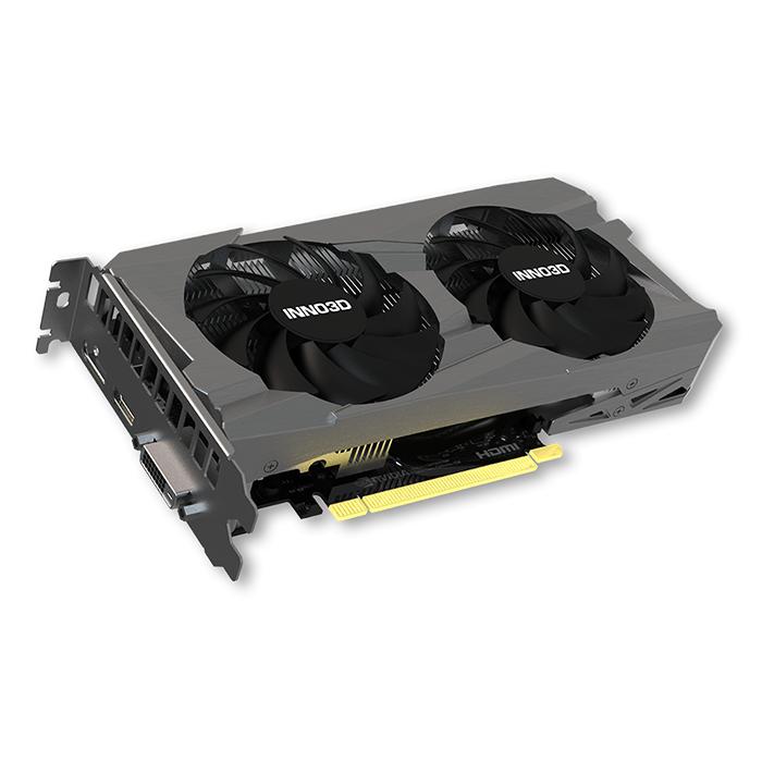 Inno3d n30502-06d6-1880va60 geforce rtx 3050, atx, 6 GB, gddr6, 96-bit, 168 GB s, dobbelt blæser