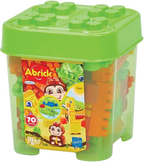 Ecoffier ecoiffier abrick jungle byggeklodser i opbevaringsboks - 70 stk.