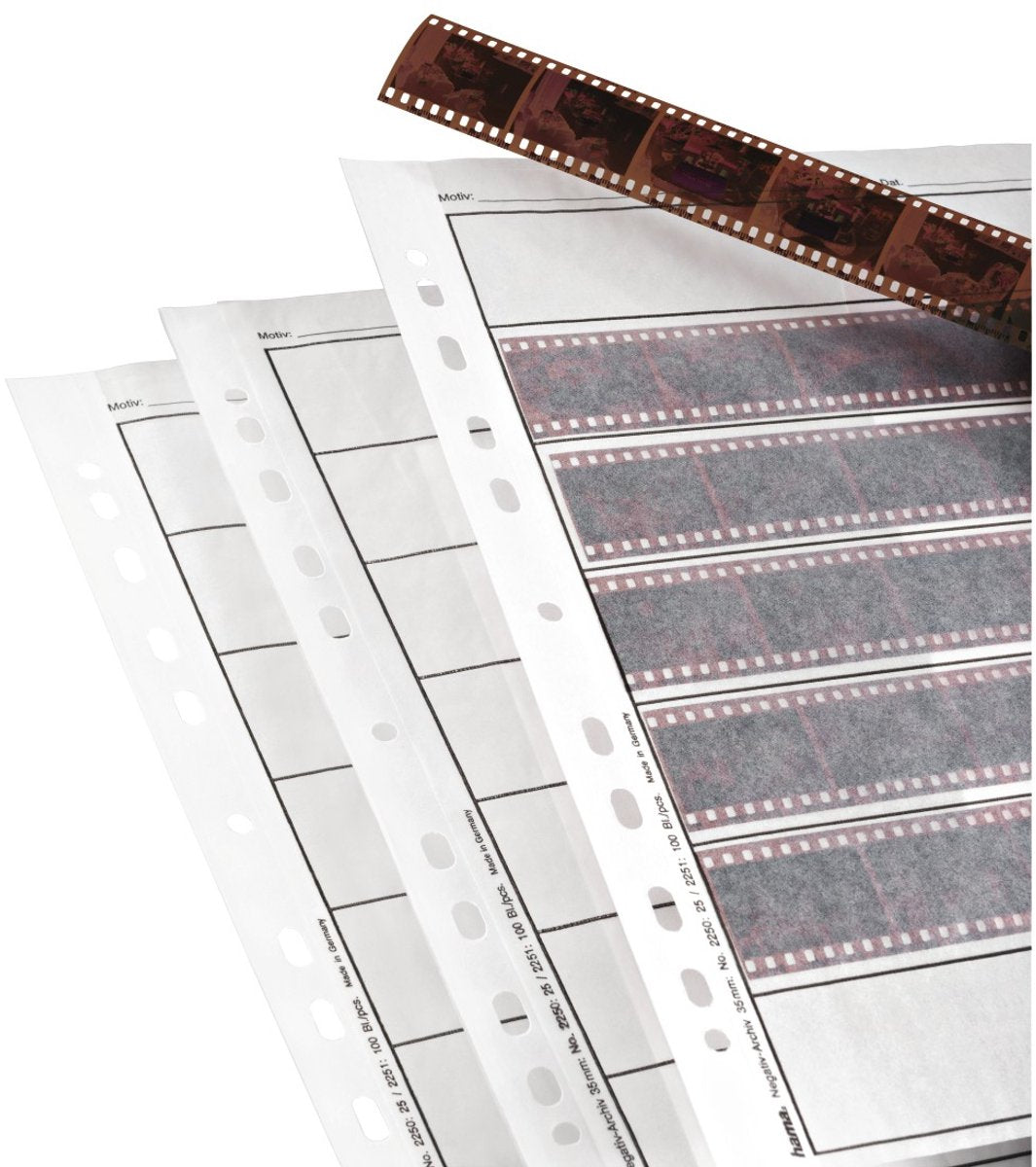 Hama negativ ærmer - a4 format - 7x6 - pergament - 24x36 mm - 25 stk.