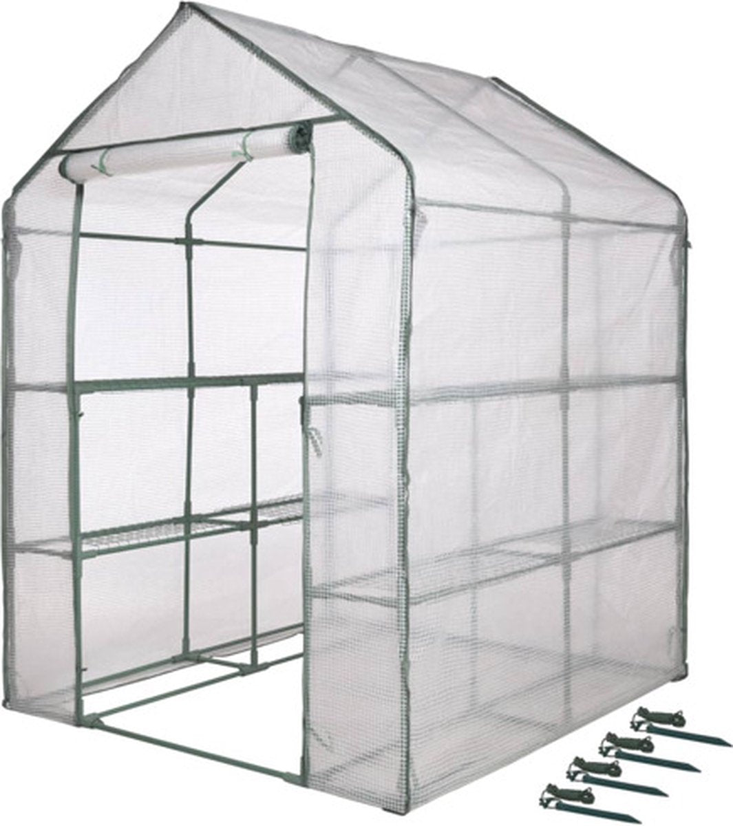 Natur - drivhus - havedrivhus med bundramme - h195 x 140 x 140cm - grøn