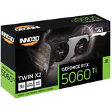 Inno3d n506t2-16d7-191073n geforce rtx 5060 ti twin x2 16 GB, 16 GB, GDDR7, 128-bit, 448 GB s, PCIe5