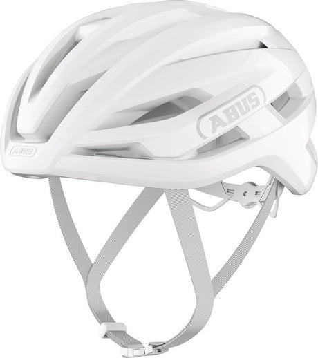 Abus cykelhjelm stormchaser ace pure white m - 54-58 cm - hvid - velegnet til brug på racercykler - gruscykler - 220 g