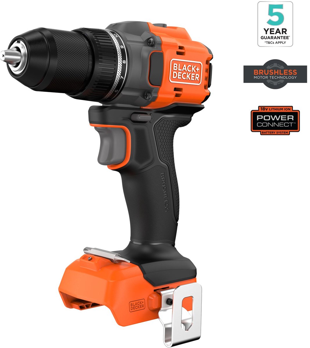 Black+decker 18v børsteløs boremaskine (uden batteri og oplader) - bld782n-xj